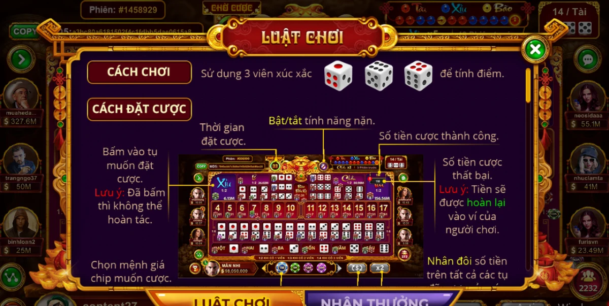 Các tụ cược trong game