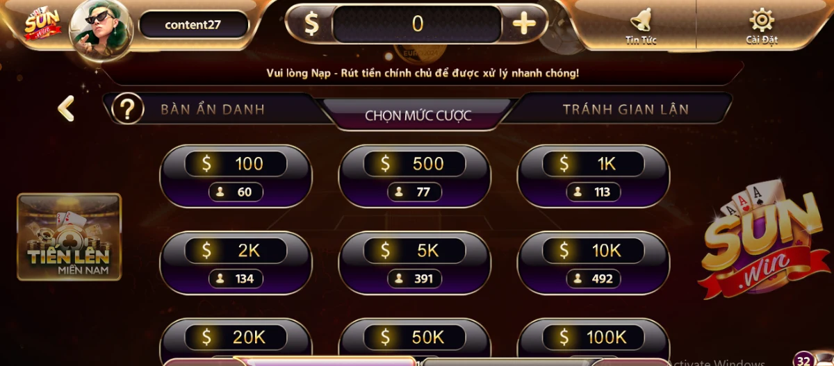 Hướng dẫn chi tiết cách chơi tiến lên miền Nam game Sunwin cho newbie