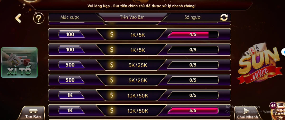 Hướng dẫn chơi bài xì tố ở game Sunwin các cược thủ cần biết