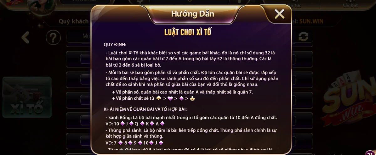 Quy luật chơi xì tố